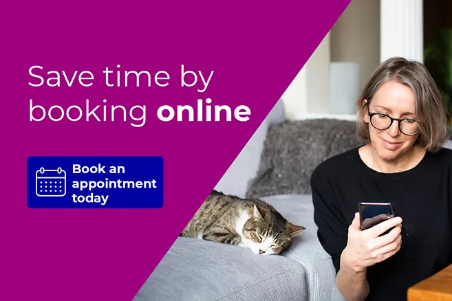 Save time by booking online